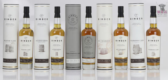 Bimber Distillery Peated Batch 1, Ex-Bourbon Batch 1, Recharged Oak Batch 1, Oloros Batch 1 & Klub Edition 70cl