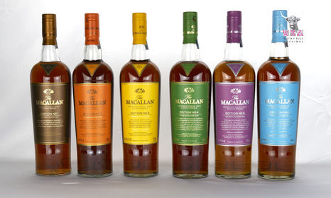 Macallan Edition No.1 - No.6 70cl x 6 (No Boxes)