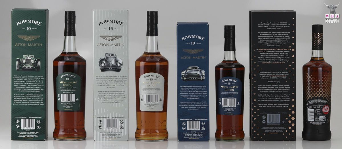 Bowmore Aston Martin 21,18,15,10 Year Old Masters Selection Bowmore Aston Martin 21,18,15,10 Year Old Masters Selection